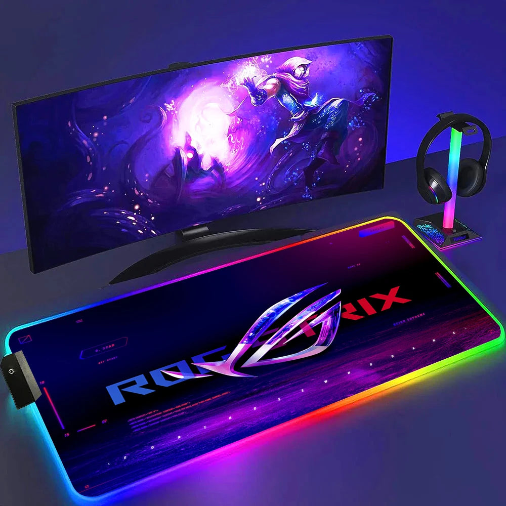 Black Mouse Pad Rgb Gaming Mause Mat