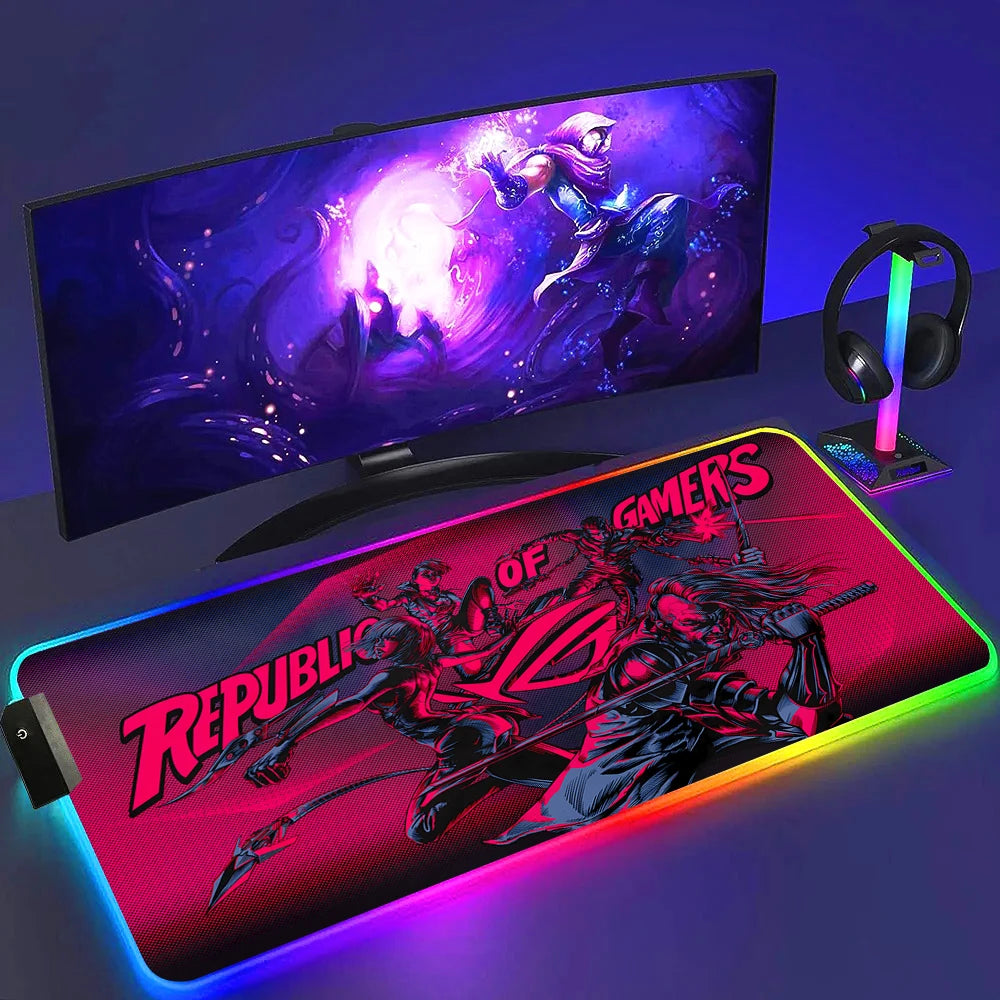 Black Mouse Pad Rgb Gaming Mause Mat