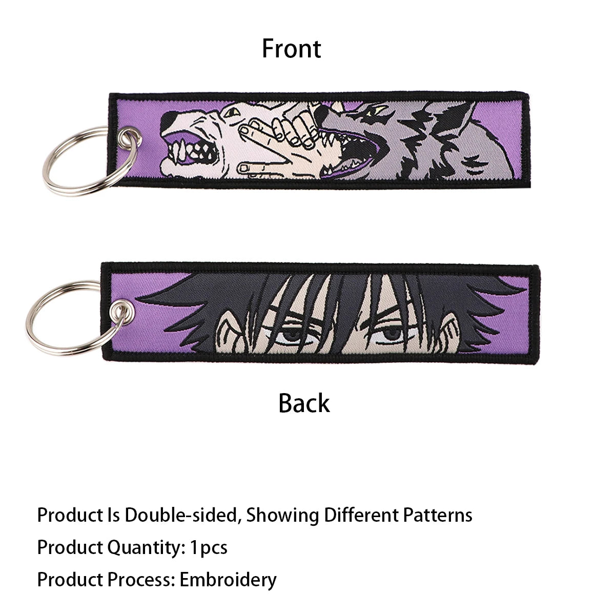 Japanese Anime Cool Embroidery Key Fobs