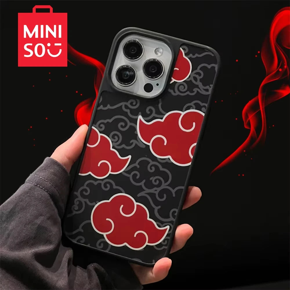 Akatsuki Clouds Kurama Cases for iphone 16 15 14 13 12 11 Pro Max Full Cover Painting Soft Bumper Phonecase