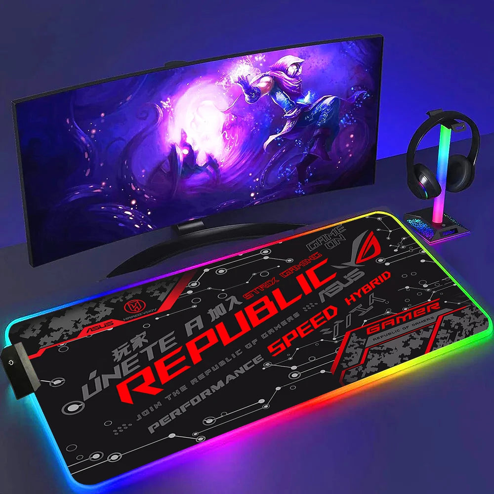 Black Mouse Pad Rgb Gaming Mause Mat