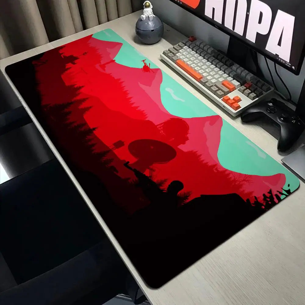 Deep Forest Minimalist Game Rust Mouse Pad