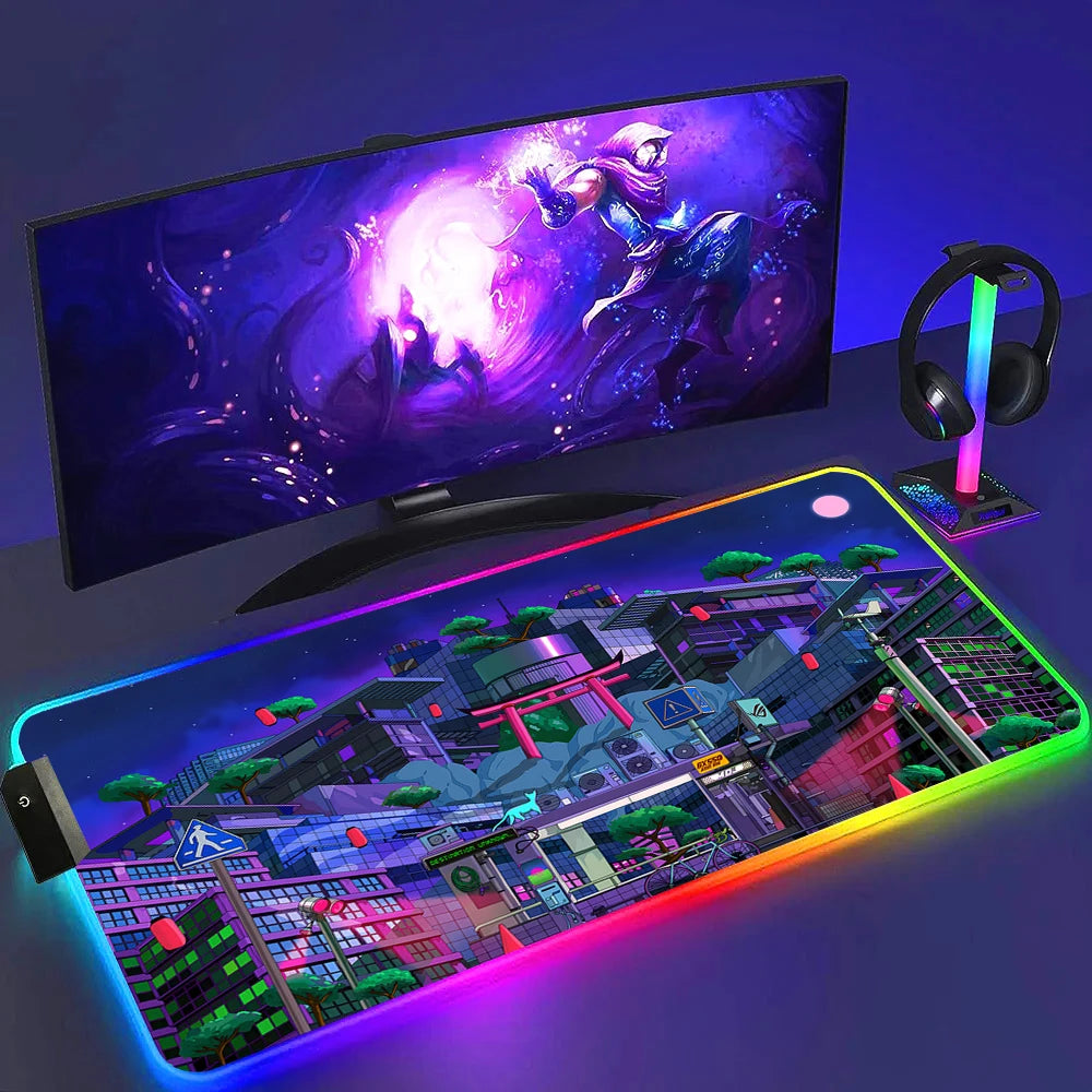 Black Mouse Pad Rgb Gaming Mause Mat