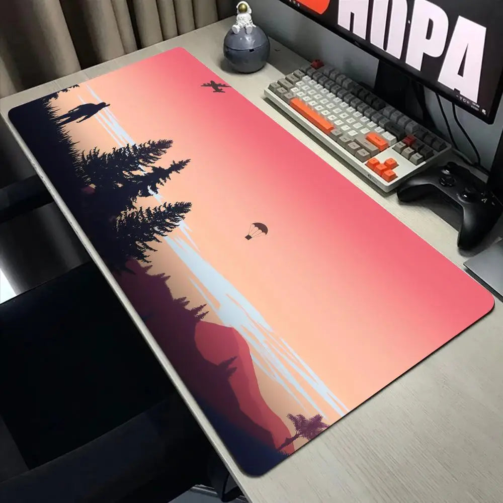 Deep Forest Minimalist Game Rust Mouse Pad