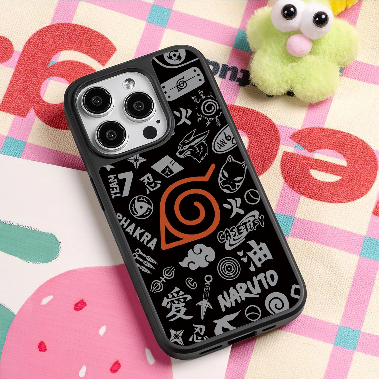 Akatsuki Clouds Kurama Cases for iphone 16 15 14 13 12 11 Pro Max Full Cover Painting Soft Bumper Phonecase