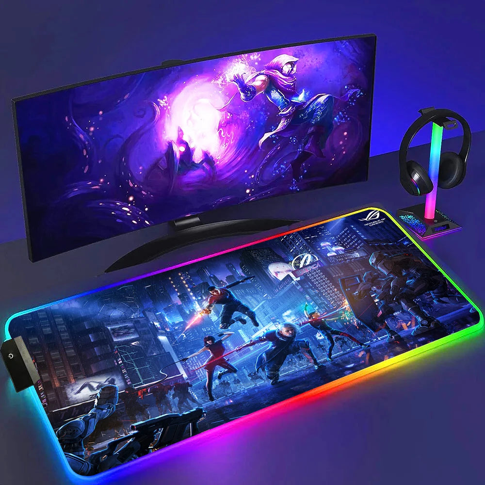 Black Mouse Pad Rgb Gaming Mause Mat