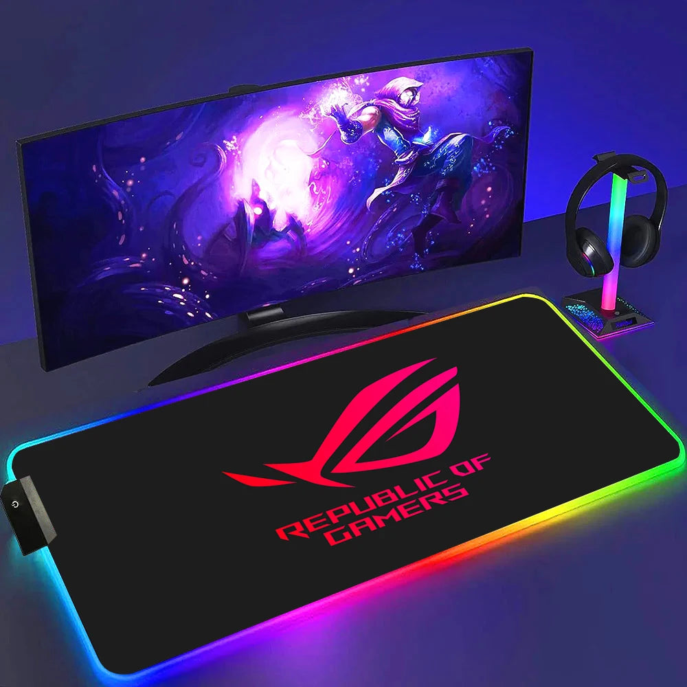 Black Mouse Pad Rgb Gaming Mause Mat