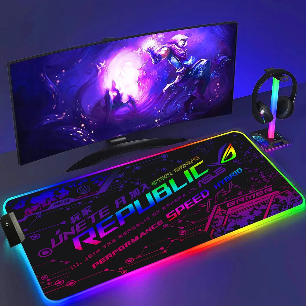 Black Mouse Pad Rgb Gaming Mause Mat