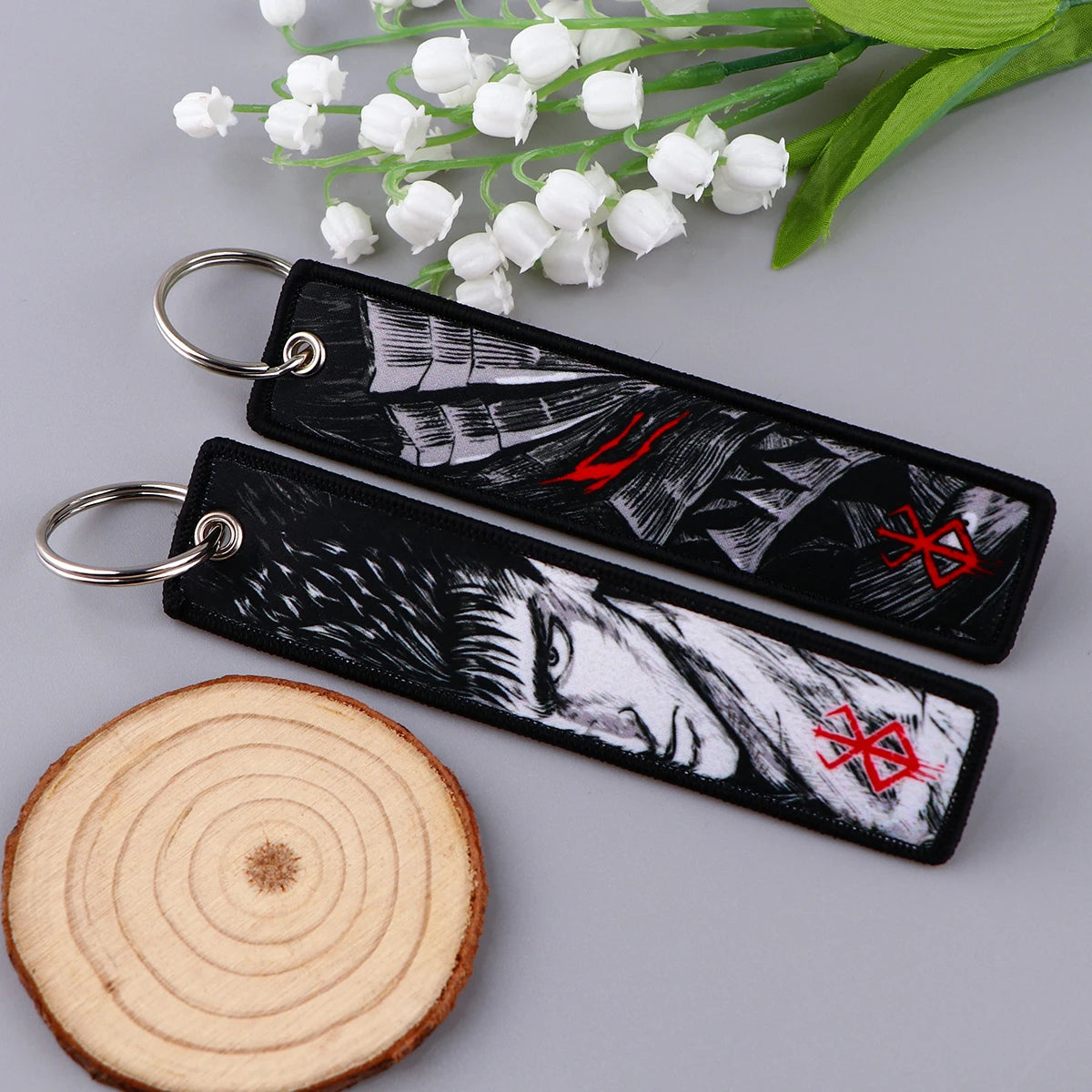 Japanese Anime Embroidery Key Fobs