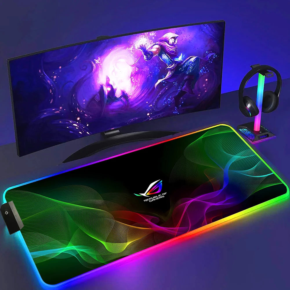 Black Mouse Pad Rgb Gaming Mause Mat