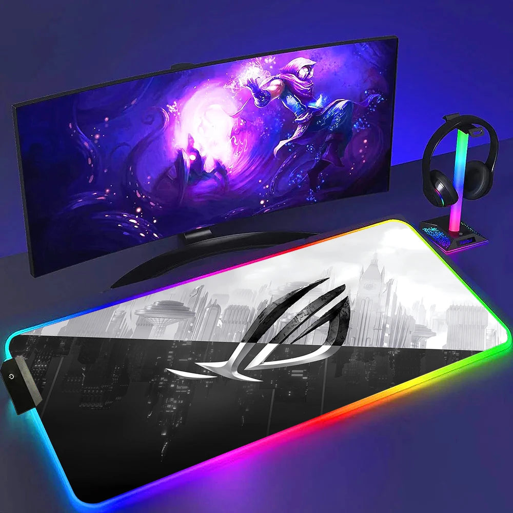 Black Mouse Pad Rgb Gaming Mause Mat