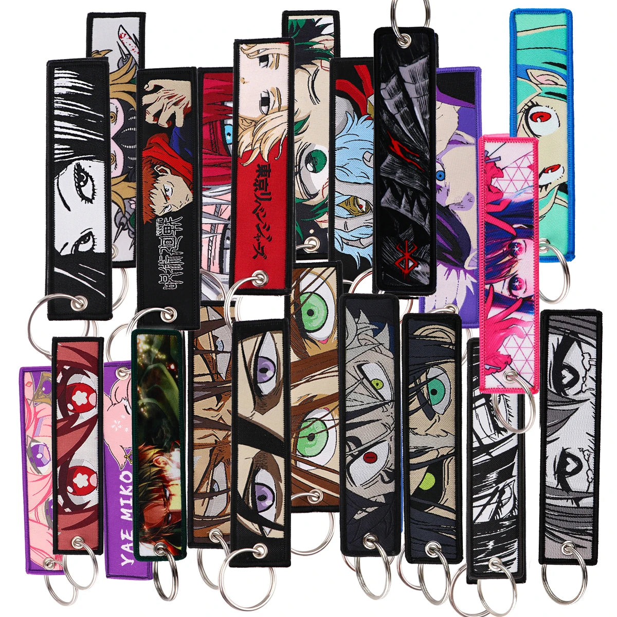 Japanese Anime Cool Embroidery Key Fobs