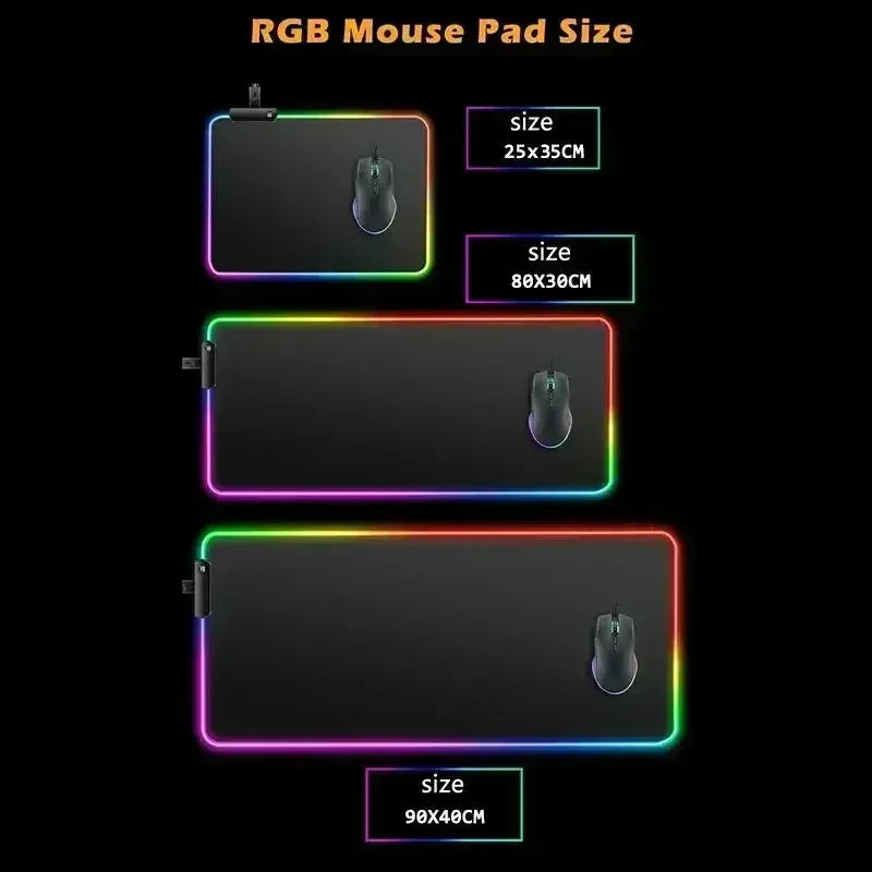 Black Mouse Pad Rgb Gaming Mause Mat