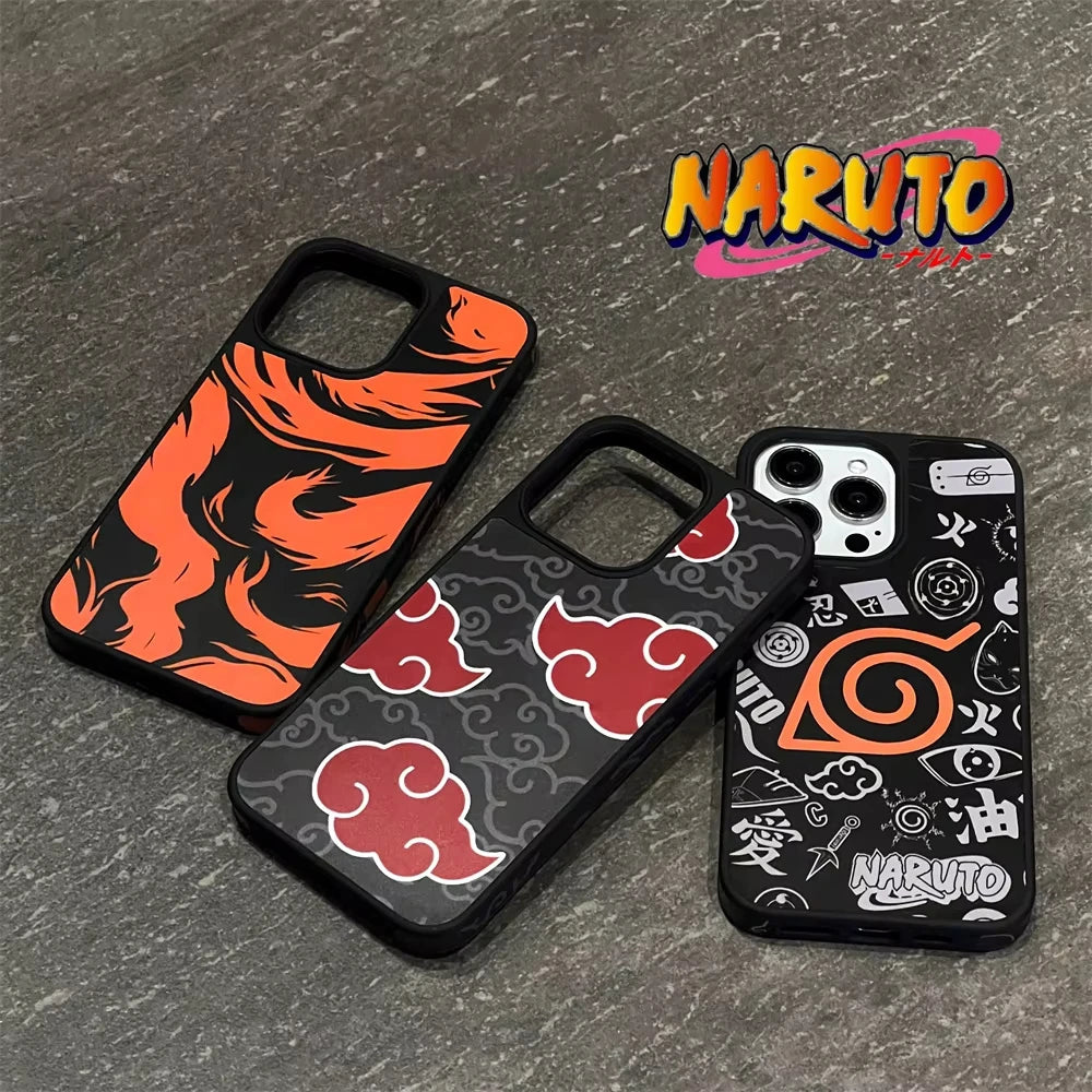 Akatsuki Clouds Kurama Cases for iphone 16 15 14 13 12 11 Pro Max Full Cover Painting Soft Bumper Phonecase