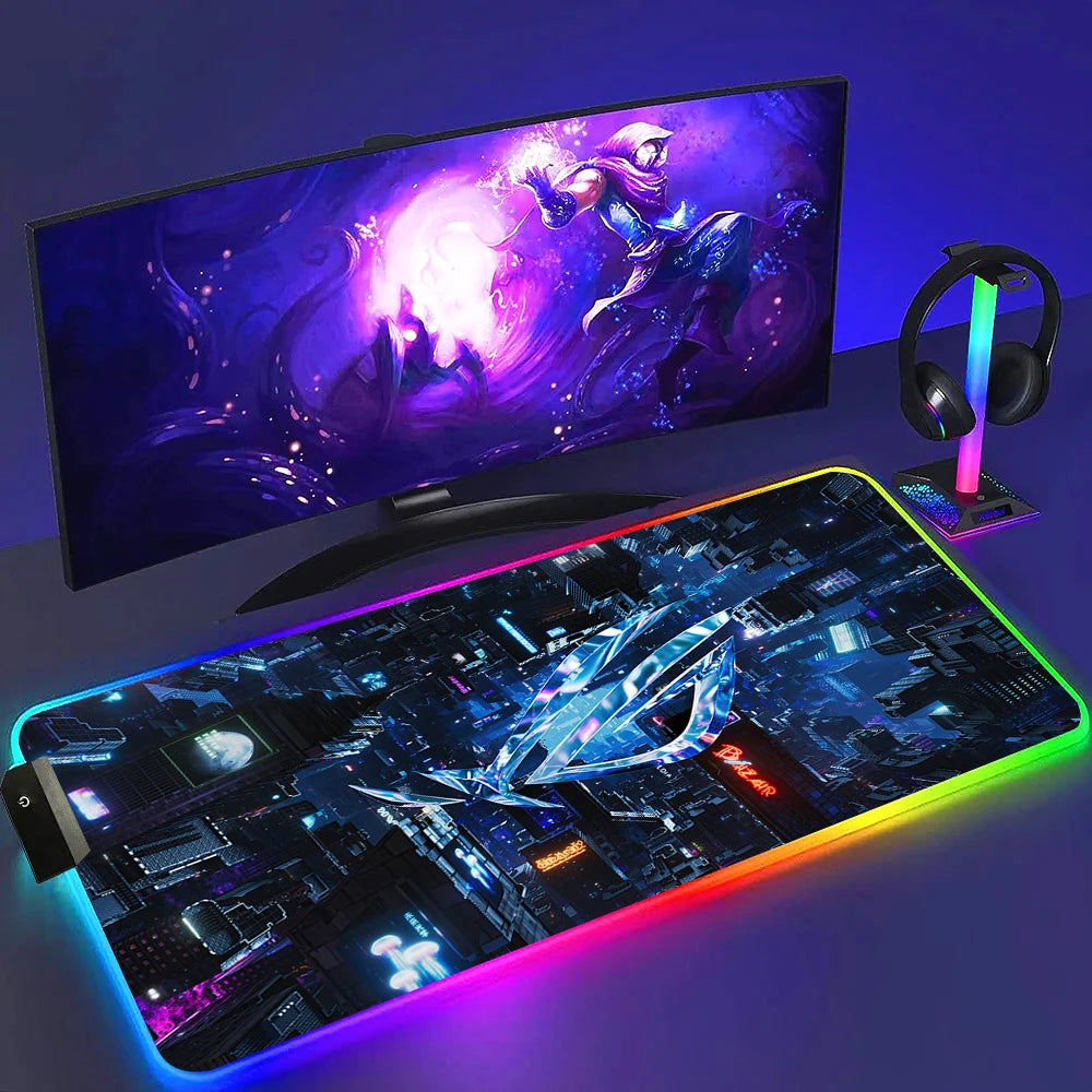 Black Mouse Pad Rgb Gaming Mause Mat