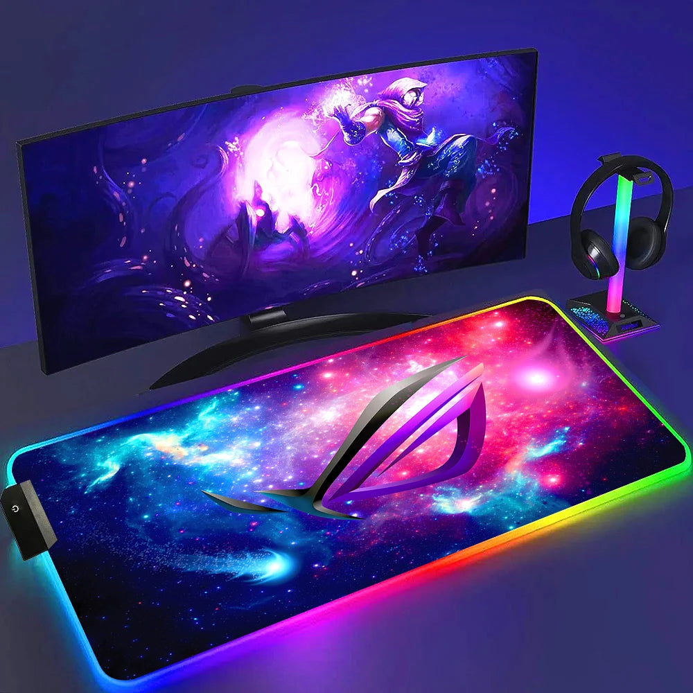 Black Mouse Pad Rgb Gaming Mause Mat