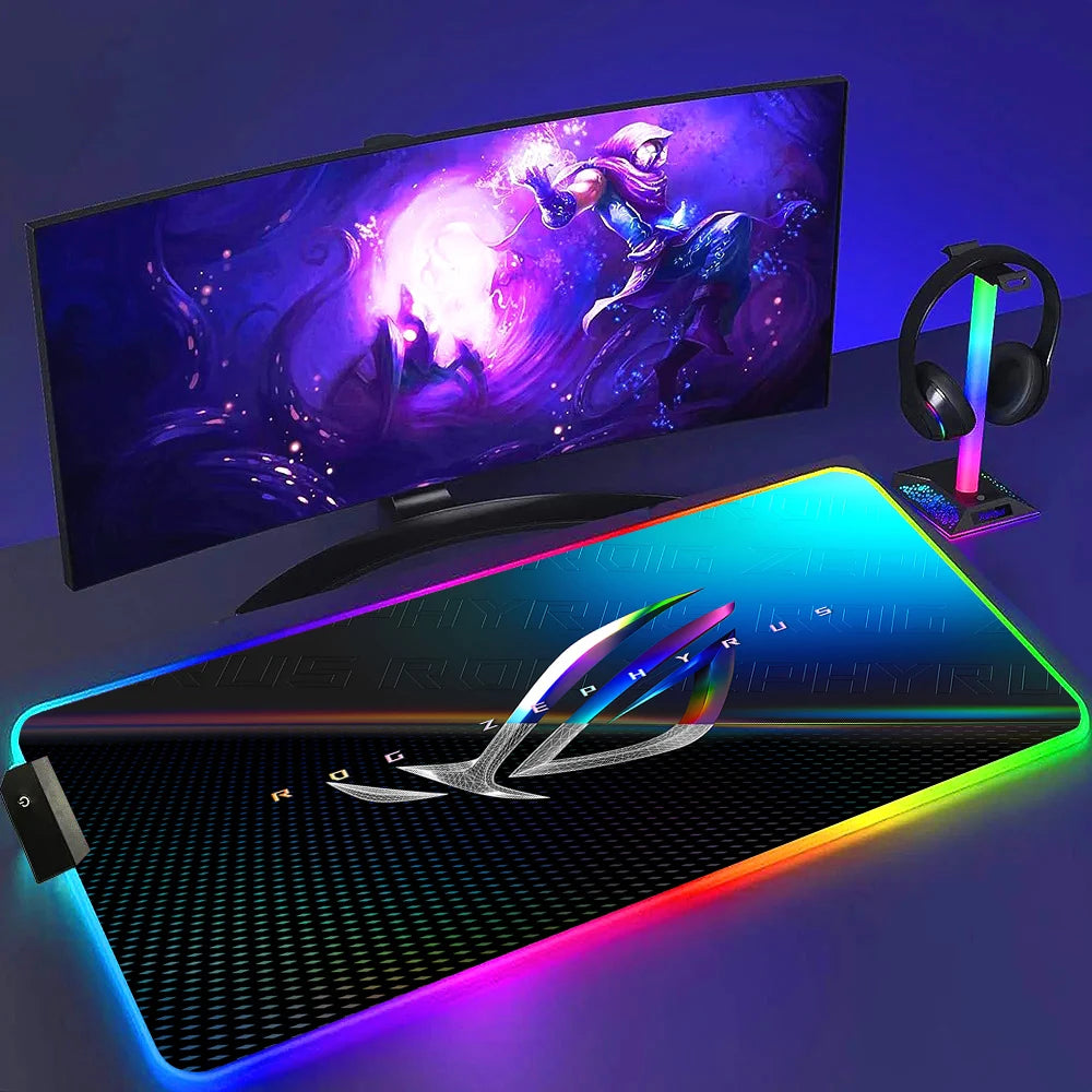 Black Mouse Pad Rgb Gaming Mause Mat