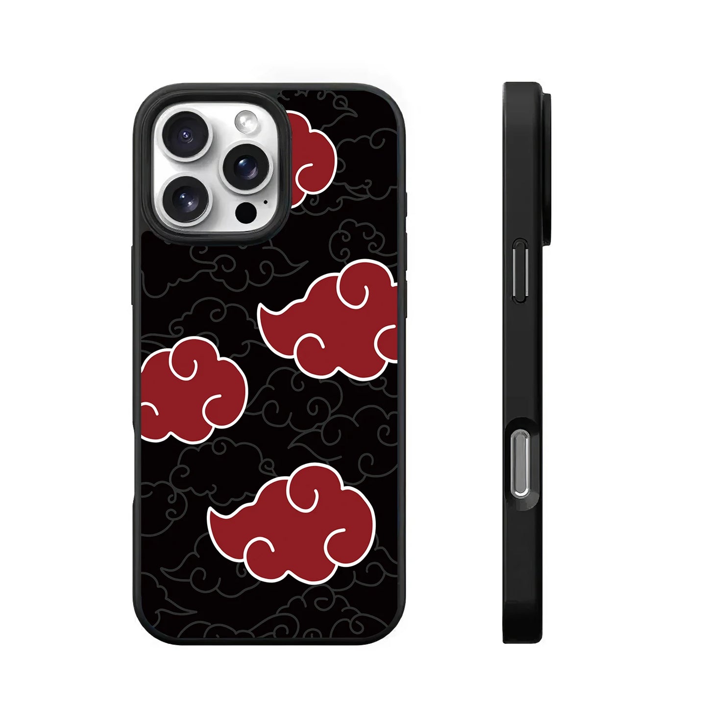 Akatsuki Clouds Kurama Cases for iphone 16 15 14 13 12 11 Pro Max Full Cover Painting Soft Bumper Phonecase