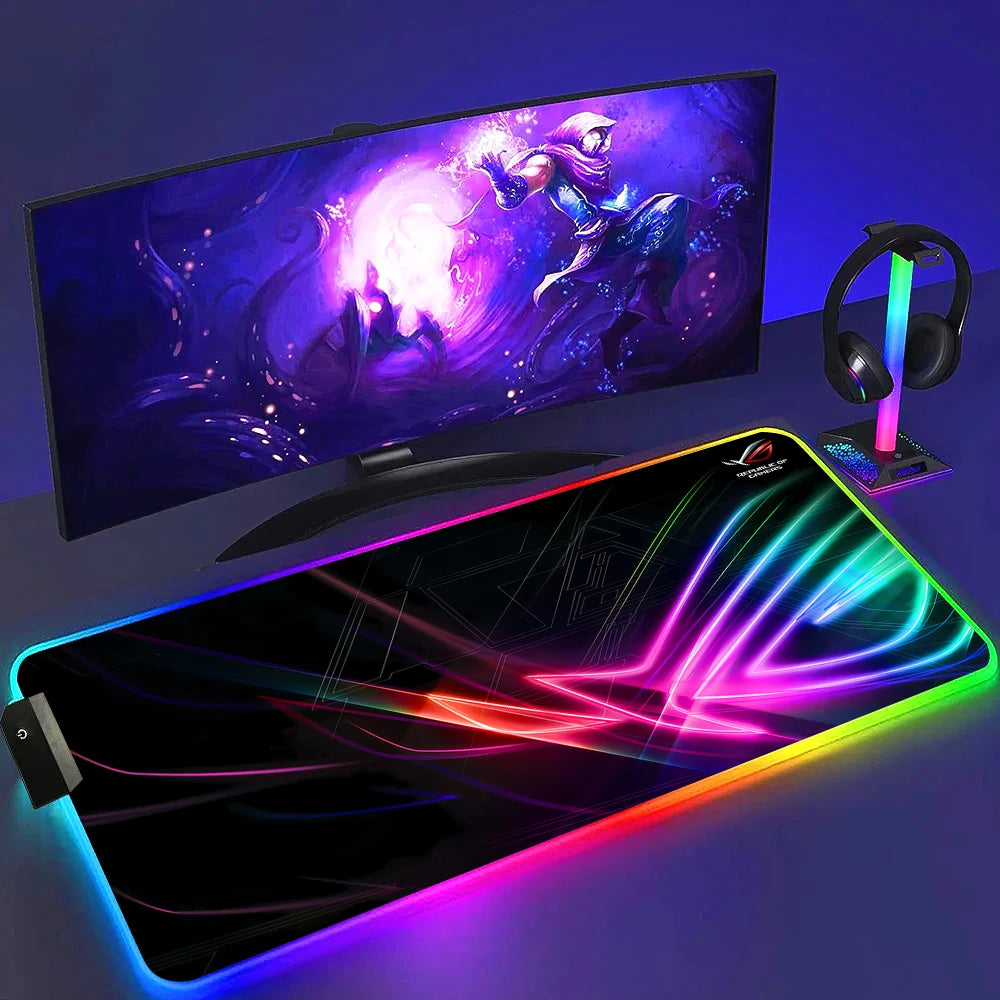 Black Mouse Pad Rgb Gaming Mause Mat